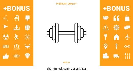 Barbell line icon