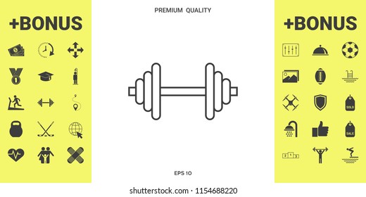 Barbell line icon