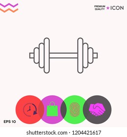 Barbell line icon