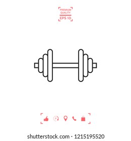 Barbell line icon
