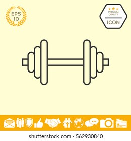 Barbell line icon