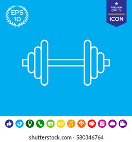 Barbell line icon