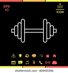 Barbell line icon