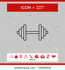 Barbell line icon