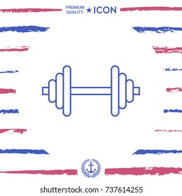 Barbell line icon