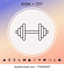 Barbell line icon