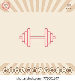 Barbell line icon