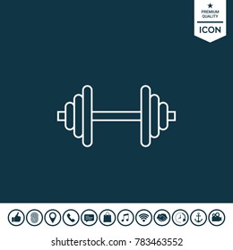 Barbell line icon