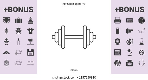 Barbell line icon - graphic elements for your design