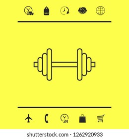 Barbell line icon. Graphic elements for your design