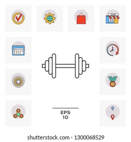 Barbell line icon. Graphic elements for your design