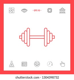 Barbell line icon. Graphic elements for your design