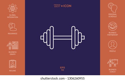 Barbell line icon. Graphic elements for your design
