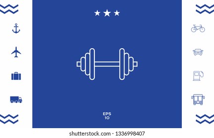 Barbell line icon. Graphic elements for your design