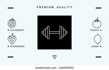 Barbell line icon. Graphic elements for your design