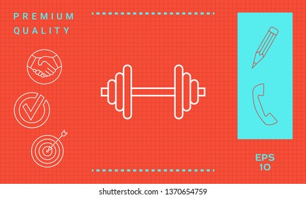 Barbell line icon. Graphic elements for your design