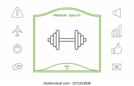 Barbell line icon. Graphic elements for your design