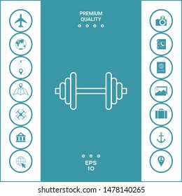 Barbell line icon. Graphic elements for your design