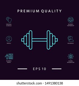 Barbell line icon. Graphic elements for your design