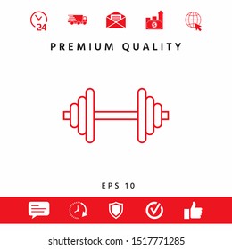 Barbell line icon. Graphic elements for your design