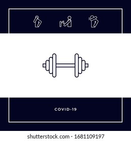 Barbell line icon. Graphic elements for your design