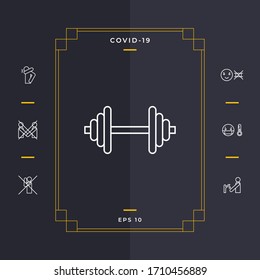 Barbell line icon. Graphic elements for your design