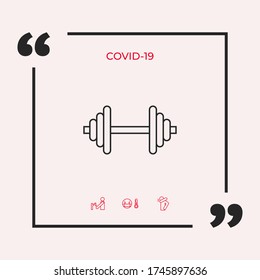 Barbell line icon. Graphic elements for your design