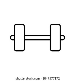 Barbell line icon vector on white background