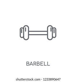 Barbell linear icon. Modern outline Barbell logo concept on white background from Gym and Fitness collection. Suitable for use on web apps, mobile apps and print media.