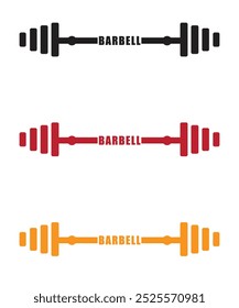 Concepto del diseño del logotipo de Barbell, logotipo de la aptitud del gimnasio