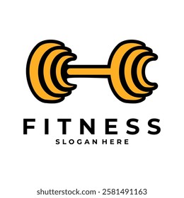 Barbell logo design. Sport Fitness and Gym logo design template