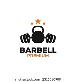 Barbell logo design vector concept illustration symbol icon