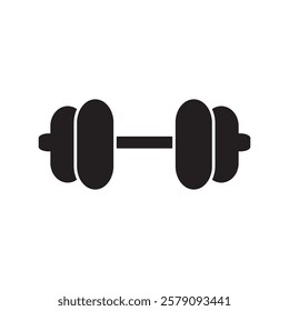Barbell logo icon illustration flat