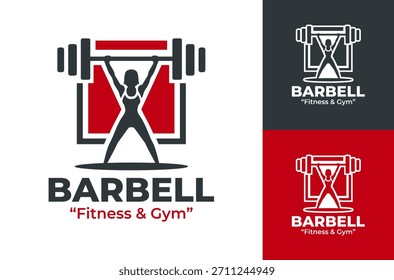 Barbell Logo Modern Strength Training Symbol