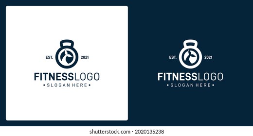 barbell logo shape and shark tail logo. vector premium.