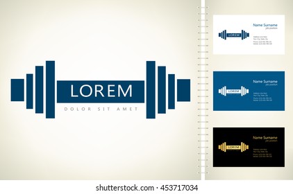 Barbell logo. Vector illustration.