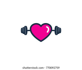 Barbell Love Icon Logo Design Element