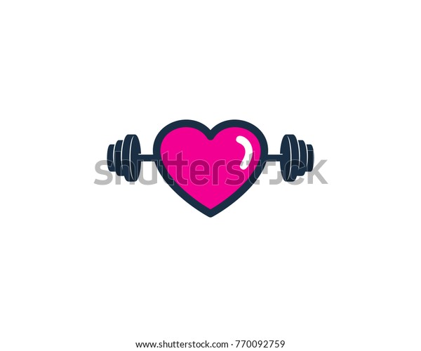 Barbell Love Icon Logo Design Element Stock Vector (Royalty Free) 770092759