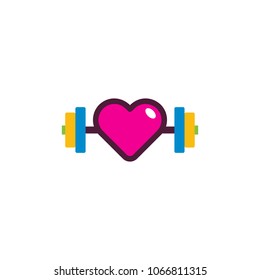 Barbell Love Logo Icon Design