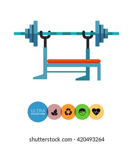 Barbell machine flat icon