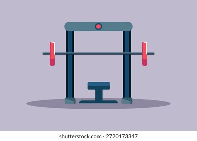 Barbell Machine propiedad de gimnasio. Concepto de la propiedad del gimnasio. Ilustración vectorial plana coloreada aislada