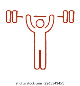 barbell man brush on white background, vector illustration.