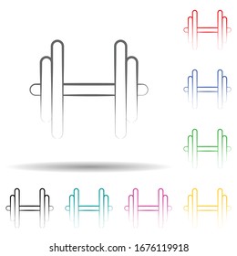 Barbell multi color set icon. Simple thin line, outline vector of fitness icons for ui and ux, website or mobile application