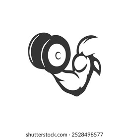 Barbell and muscle vector design is perfect for your design elements or logo.