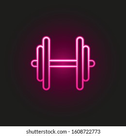 Barbell neon style icon. Simple thin line, outline vector of fitness icons for ui and ux, website or mobile application