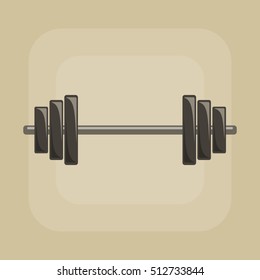 Barbell on bright background.