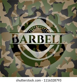 Barbell on camo pattern