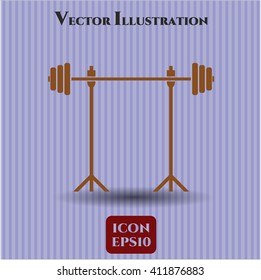 Icono de Barbell en rack
