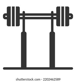 Barbell on the rack - icon, illustration on white background, glyph style