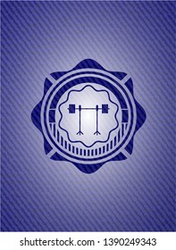 barbell on rack icon with jean texture